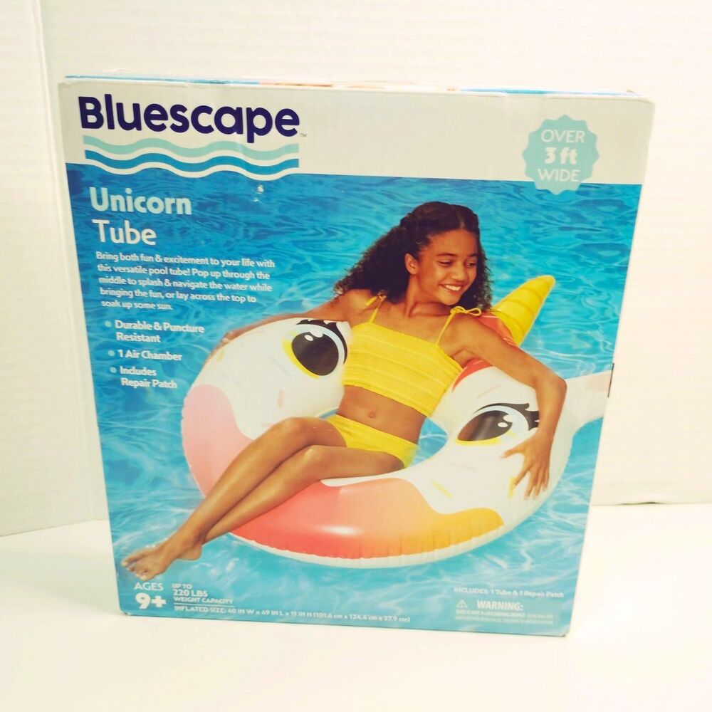 Bluescape Unicorn Tube Inflatable Swim Tube Pool Float Over 3 ft Wide